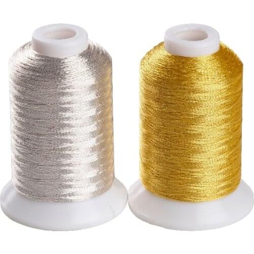 Pure Gold and Silver Color Metallic Thread for Embroidery Machine 500m/spool