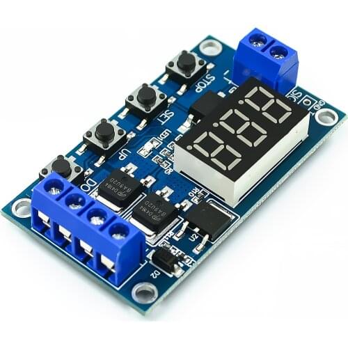 DC 12V 24V Dual MOS LED Digital Time Delay Relay Trigger Cycle Timer Delay Switch Circuit Board Timing Control Module DIY