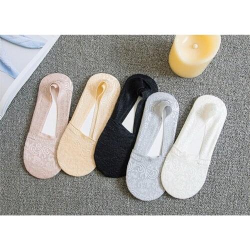 DHL 200pair Fashion Girls Summer Lace Flower Short Sock Antiskid Invisible Ankle Socks 2 Patterns 5 Colors