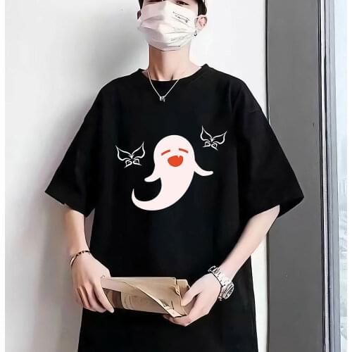 Genshin Impact Hu Tao T Shirt Men Women Short Sleeve Funny T Shirt Unisex Harajuku Tee Shirt Oversize Cosplay Anime Things Tops