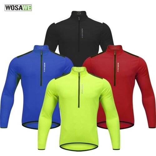 WOSAWE Quick Dry Cycling Jersey Long Sleeve Summer Spring Breathable Mens Shirt Bicycle Wear Racing Tops Partial Zipper Clothin