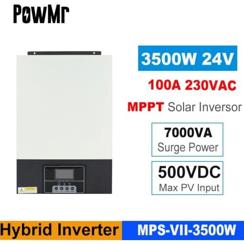 Y-Solar Hybrid Solar Inverter 3500W 24V 220V Build In100A MPPT Solar Controller Pure Sine Wave Inversor Can Work Without Battery