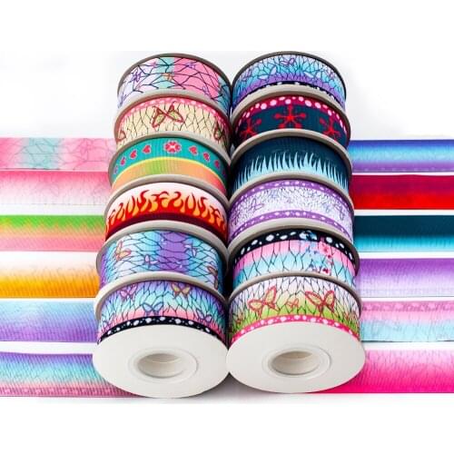 Hot Sale kimetsu no yaiba Japan Anime Character Double Printed 50 Yards for The Different Patterm Grosgrain Ribbon