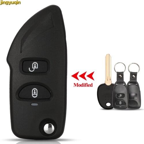 Jingyuqin 10pcs Remote Car Key Fob Shell Modified For Hyundai Santa Fe 2006-2012 Kia Cerato Sportage Optima 2B w/ Battery Holder