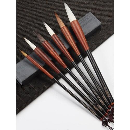 6pcs Chinese Writing Brush for Beginner Chinese Calligraphy Watercolor Landscape Painting Brush Multiple Hairs Art Tool Supply