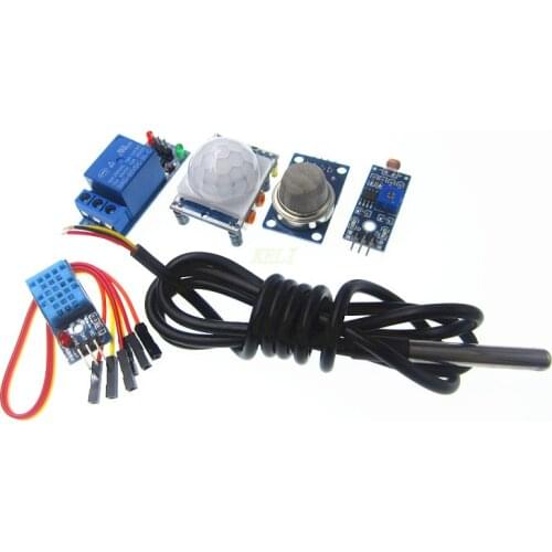 6 IN 1 Sensor sensor suite temperature humidity gas human photosensitive relay temperature Kits