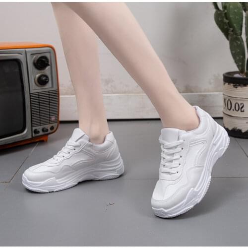 2021New Spring Fashion Women Casual Shoes Suede Leather Platform Sneakers Ladies White Trainers 2021 New