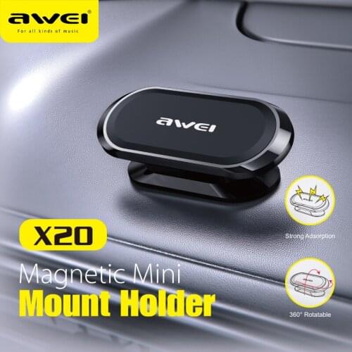Awei X20 Magnetic Car Phone Holder For iPhone 12 Samsung Magnet Mount Car Holder Phone in Car Cell Mobile Phone Holder Stand
