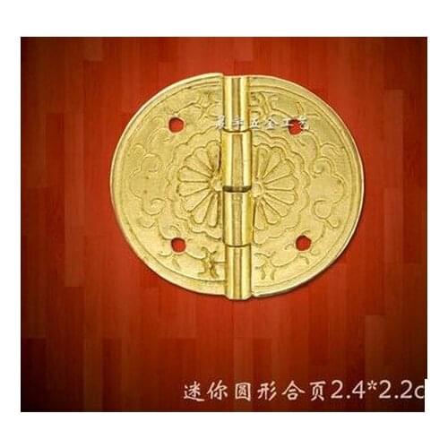 Hardware supplies Copper hinges round mini Chinese antique jewelry box pure copper hinge