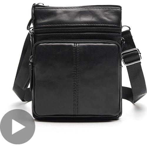 Fashion Black Cross Body Crossbody For Men Shoulder Genuine Leather Bag Messenger Handbag Briefcase Male Bolsas Sac A Main Hot
