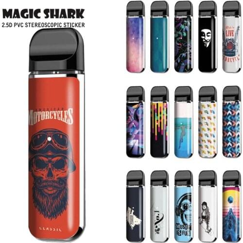 Magic Shark Skull Motorcycle Flag V-Vendetta PVC Vape Sticker for Smok Novo Case Cover Film for Novo Pod