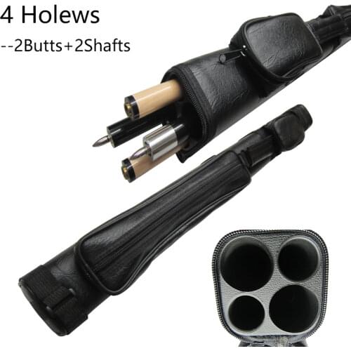 Original MEILIN 1/2 Pool Cue Case High Grade PU Material 4 Holes Pure Black Billiard Carrying Bag Durable Billar Accessories