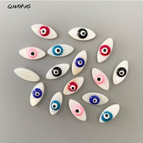 8x18mm Evil Eye Natural Shell Beads Flat beads Spacer Beads for jewelry bracelets necklace fashion beads