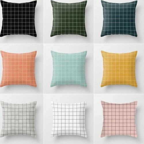 Nordic Pillow Geometric Ins Stripe Cushion Simple Lattice Sofa Cushion Office Cushion Car Waist Pillow