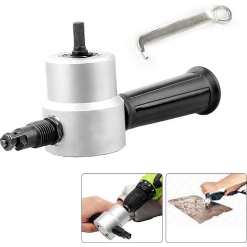 Pro Double Head Sheet Metal Nibbler Cutter Holder Tool Drill Attachment Kit Nice