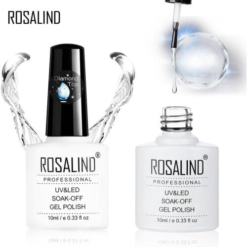 ROSALIND Diamond Top Base Coat Gel Nail Polish For Nail Extension UV LED Gel Lacquer Nail Art Primer For Nails Semi Permanent