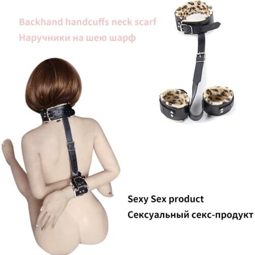 Adult Games Erotic Sex Toys For Woman Couples Slave Neck Handcuffs leather BDSM Bondage Restraints Collar Fetish Sex Products