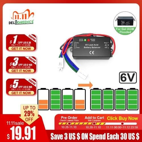 2020 Upgrade 6V Lead Acid Battery Equalizer QNBBM Balancer BMS Flooded AGM GELL Battery Anti-vulcanization,Anti-corossion 1pcs