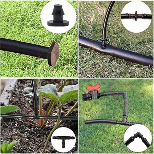 Garden Irrigation Connectors Barbed Single Double Tee Elbow Drip Arrow Cross Coupling Watering Fitting For Hose