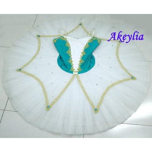 Light green adult professional ballet tutu classical ballet tutus white pancake performance competition ballet stage costume