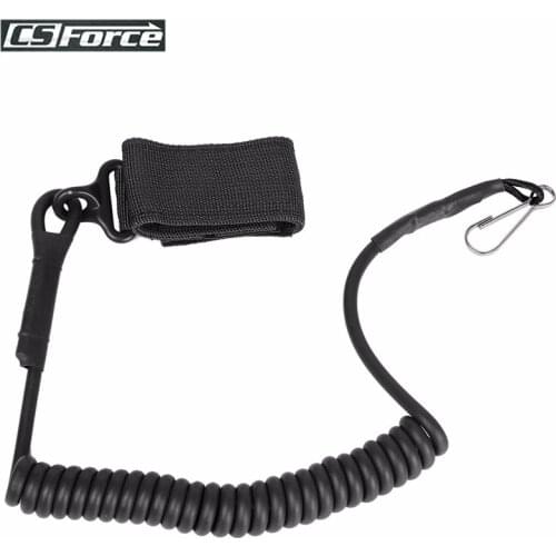 Tactical Pistol Handgun Elastic Spring Lanyard Sling for Duty Belt Molle Military Combat Single Point Gun Sling Adjustable