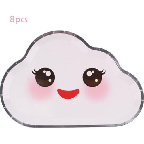 Cloud Theme Party Plate Birthday Decoration Baby Shower Birthday Party Decorations Kids Disposable Tableware Party Supplies