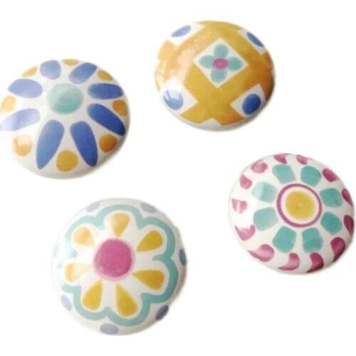 1PC Cute Child Nordic Ceramic Single Round Knobs Wardrobe Kitchen Garden Door Handle Modern Cabinet Handle With Screw