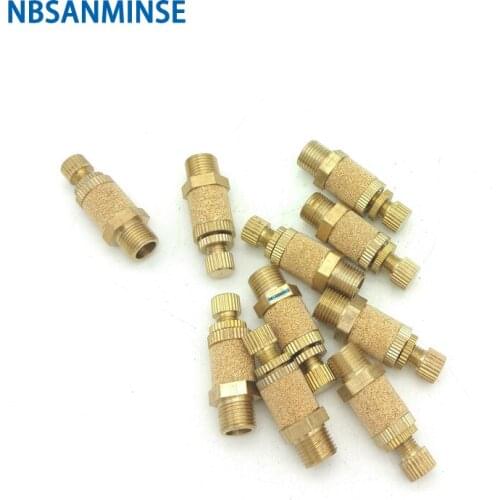 10Pcs/lot B 1 inch Silencer Sintered Copper Muffler Brass Fitting Exhaust Valve Pneumatic Parts NBSANMINSE