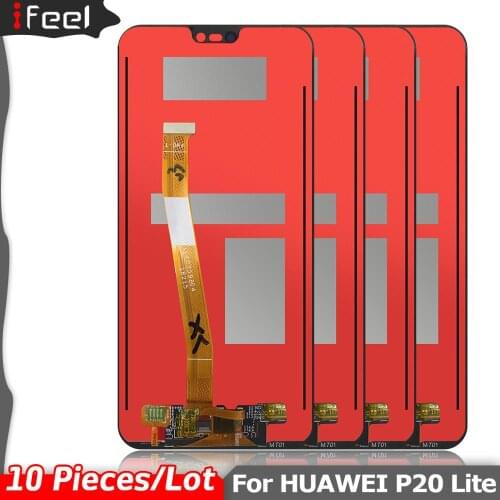 10 Pieces/Lot for HUAWEI P20 Lite Ane-lx1 Lx3 Nova 3e LCD Display Touch Screen + Frame Replacement Parts