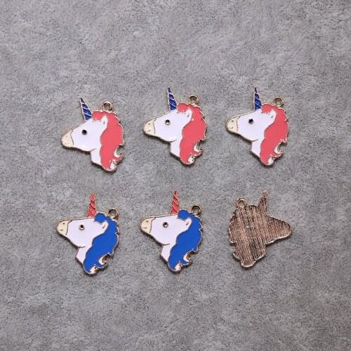 10pcs/Lot Unicorn Diy Handmade Oil Enamel Charms Design for Jewelry Making Earring Bracelet or Necklace