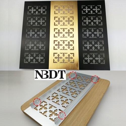 10cm 4" Wide Snow Pattern Fancy Rectangle Gold Silver Black Aluminum Alloy Air Vent Grille Cover Louvre Furniture Cabinet A/C