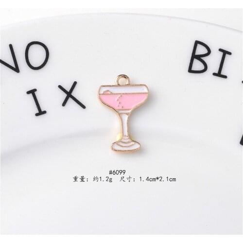 20 Pink Collection Charms Enamel Pendants for Jewellery Making Wine Glass/Elk/High Heels/Crown/Bunny Rabbit Metal Charms in Bulk