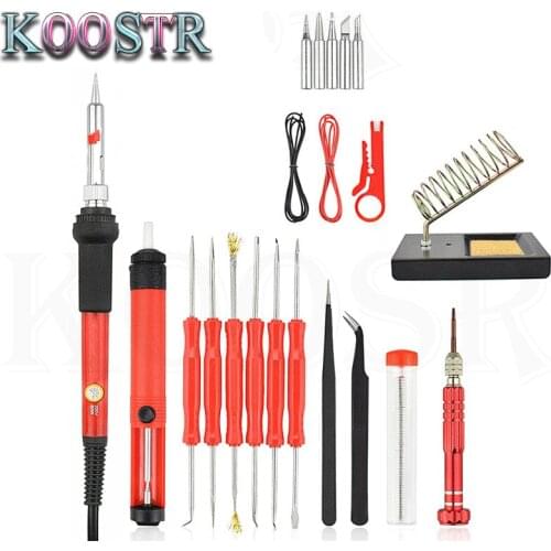 60W 220V EU / US Electric Luxury suits Adjustable Temperature Welding Solder Soldering Iron Rework Repair Tool With