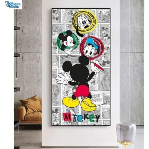 Abstract Disney Cartoon Minnie Mickey Canvas Painting Posters and Prints Creative Disney Pictures Living Room Wall Art Decor