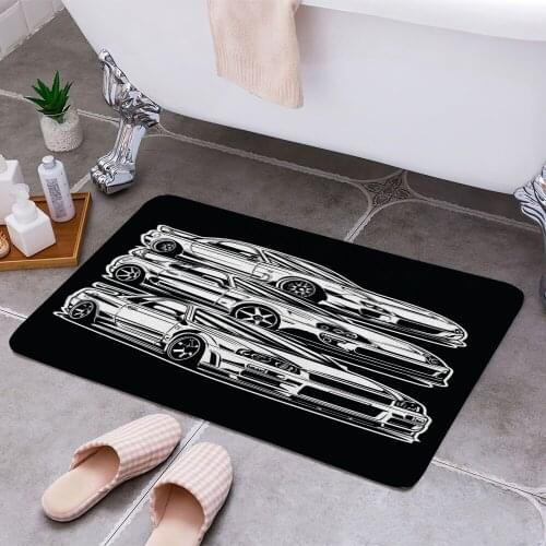 JDM Cars Carpet Areas Rug Non-slip Floor Mat Rug 3D Printing Living Room Bedroom Door Mat Home Decoration