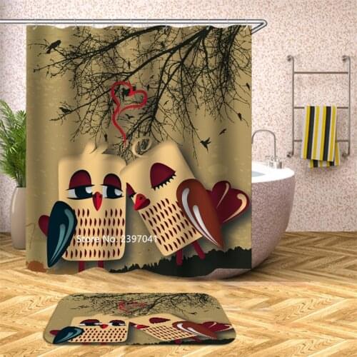 Home Decoration Beautiful Landscape Cartoon Paintings Art Shower Curtain Shower Room Bathroom Is Waterproof and Mildew Proof