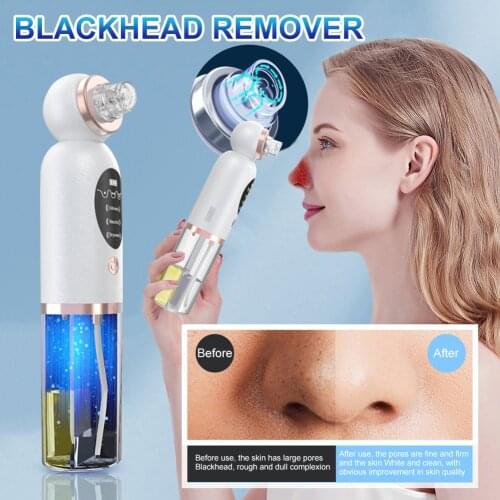 Electric Small Bubble Blackhead Remover Water Cycle Pore Acne Pimple Removal Vacuum Suction Rechargeable Facial Cleaner Dropship