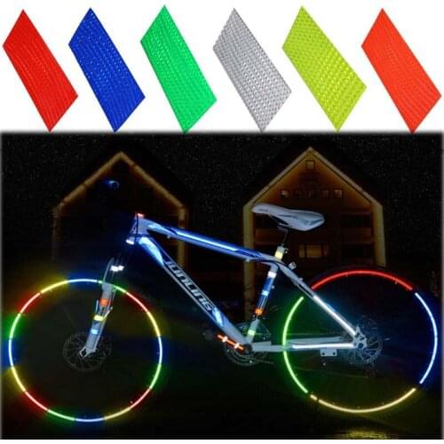 Bicycle Motorcycle Reflective Stickers Bike Wheel DIY Decoration Fluorescent Decal Pasters PVC Wheel Waterproof Reflector Tape