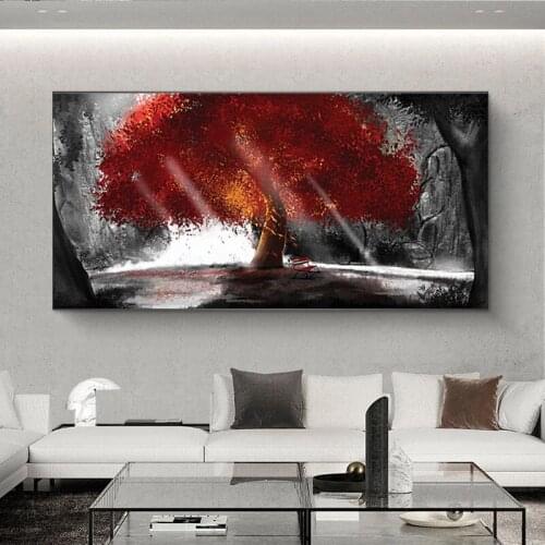 Large Size Gold Tree Painting Canvas Painting Modern Wall Art Pictures Poster and Print for Living Room Home Decoration