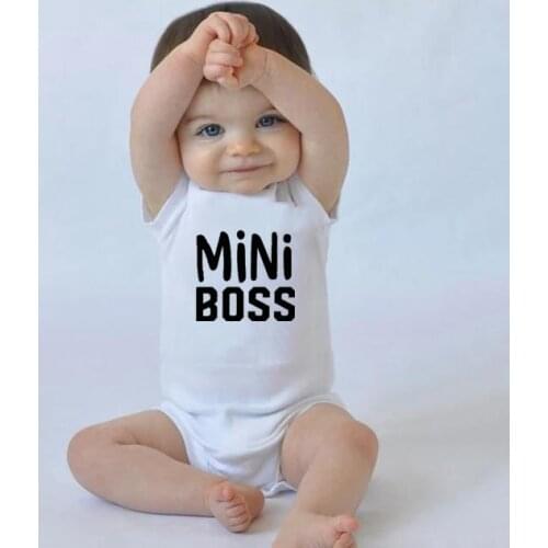 0-24M Baby Bodysuit Clothing for Kids Girls Boys Jumpsuits Printing Mini Boss Cotton Newborn Funny Summer Costume Cute Rompers