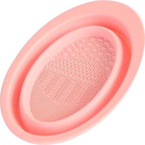Creative Makeup Brush Cleaning Scrubber Bowl Silicone Foldable Brush Cleaner