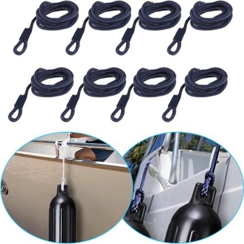 8 Pcs Boat Fender Line 0.24" Thickness 5 FT Double Braided Fender Line Marine Mooring Line For Yacht Boat Accessories Marine