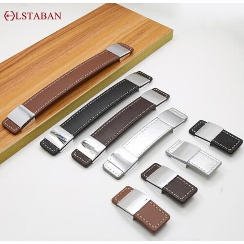 LSTABAN Modern Minimalist Furniture Cabinet Door Handle Leather Handle Drawer Wardrobe Leather Wine Cabinet Door Handle