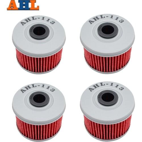 AHL 4pcs Oil Filters For Honda TRX300 FOURTRAX TRX350 SPORTRAX TRX400 FOREMAN TRX420 FOURTRAX RANCHER TRX450 TRX500 RUBICON
