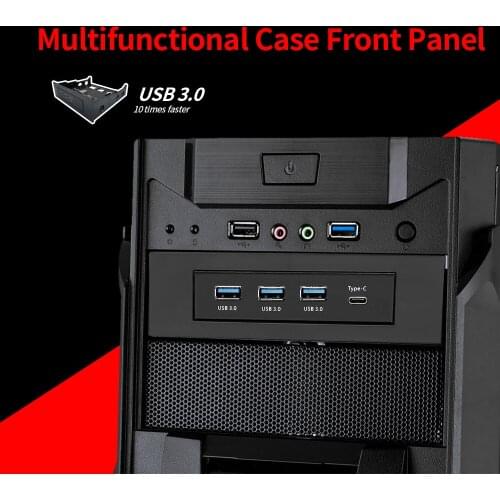 USB3.0 Ports Multifunctional Extended CD Driver Panel 5.25/3.5'' Floppy Front Panel with Type-C Dual SD TF Card Slot