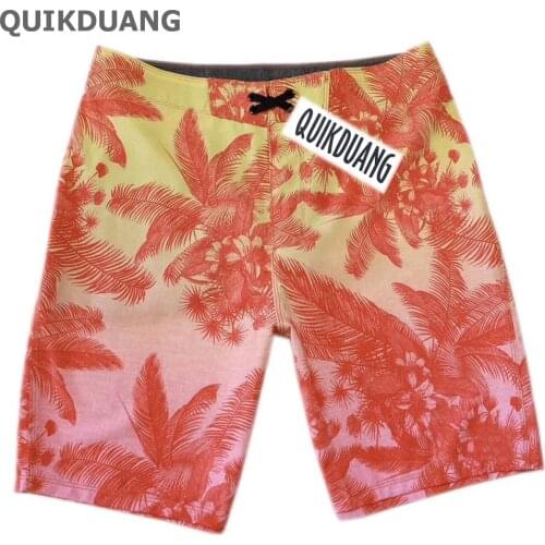 NEW 4Way Stretch Bermuda Men Red Board Shorts Spandex Beach Pants Surf Shorts Quick-Dry Waterproof Casual Shorts E308A