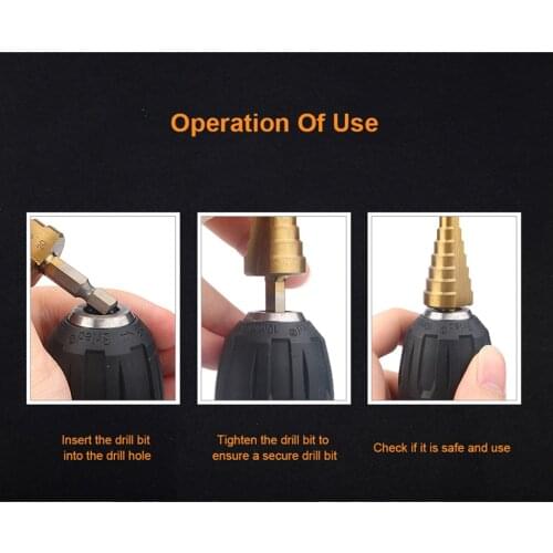 4-12/20/32mm Set HSS Steel Step Cone Drill Titanium Bit Hole Cutter