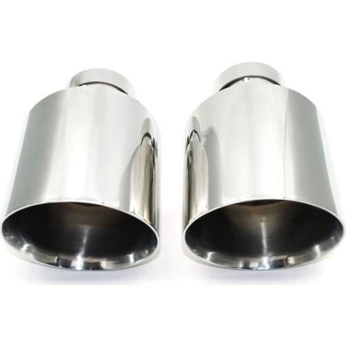 1 Pcs Universal Exhaust Tip 304 Stainless Steel Car Exhaust Muffler Tip Tailpipe Oblique Mouth Car Exhaust Tip 63mm inlet Tips