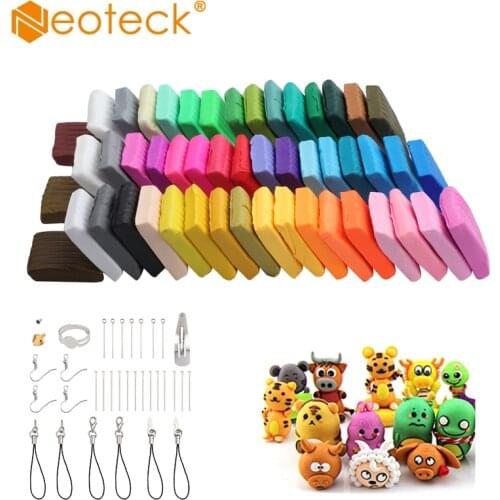 Neoteck 50 PCS DIY Craft Malleable Polymer Modelling Soft Clay Block Set With Tool For Malleable Polymer Modelling