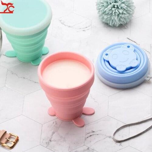 NEW Portable Silicone Retractable Folding Cup with Lid Outdoor Telescopic Collapsible Drinking Cup Travel Camping water cup